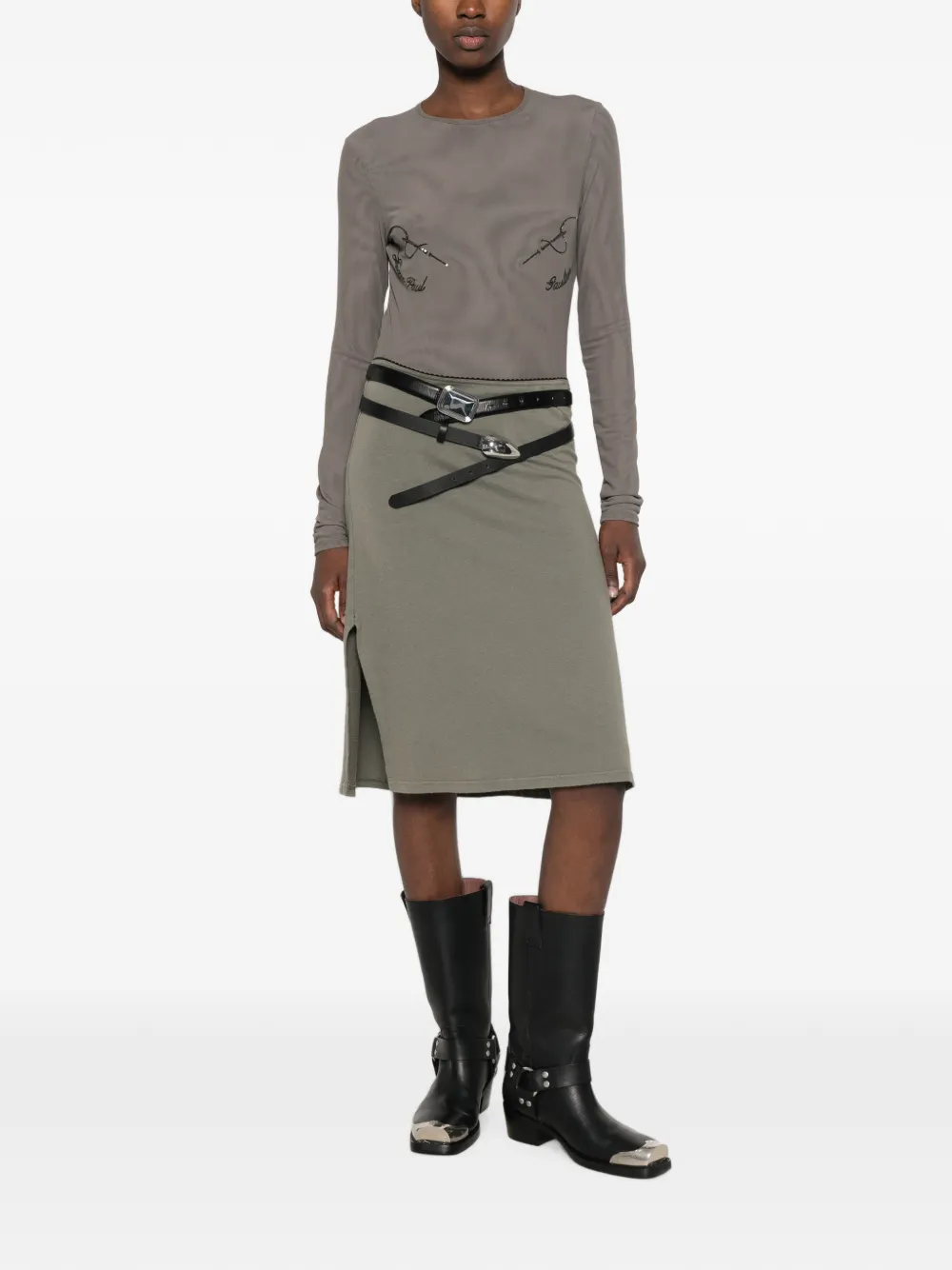 Jean Paul Gaultier Body met pailletten Grijs