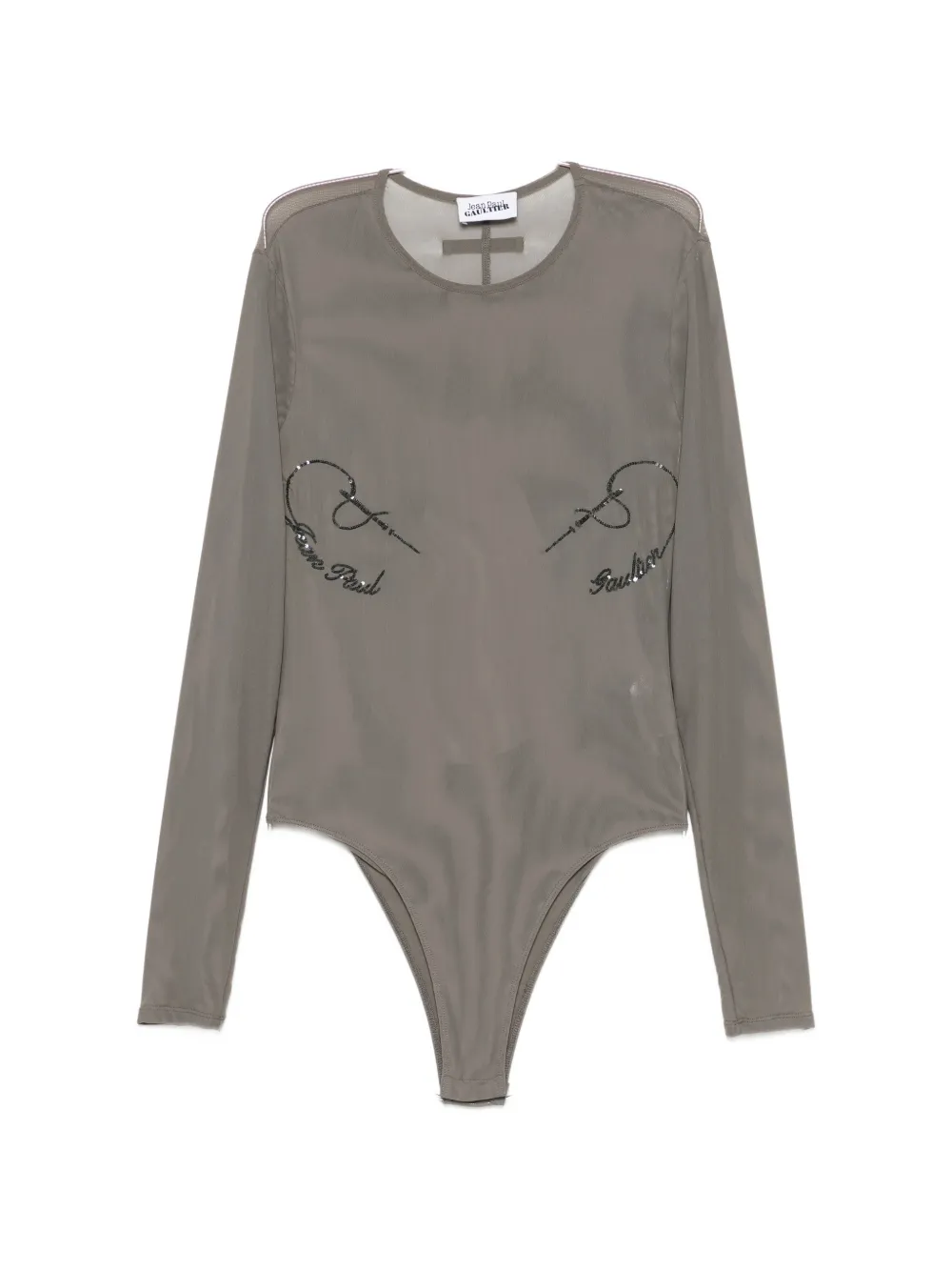 Jean Paul Gaultier Sequin-embellished Bodysuit In 그레이
