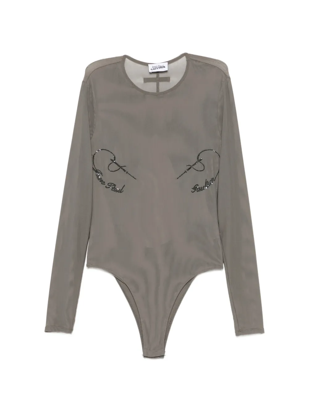 Jean Paul Gaultier Body mit Pailletten - Grau