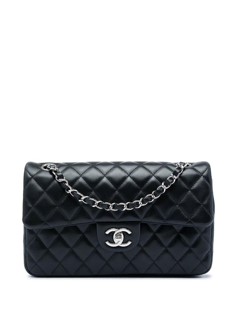 CHANEL Pre-Owned 2010-2011 Medium Classic Lambskin Single Flap shoulder bag - Black