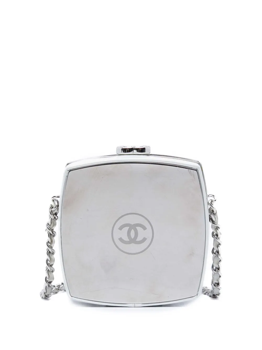 CHANEL Pre-Owned 2021 Patent Goatskin Make Up Box Clutch With Chain crossbody bag - Bianco