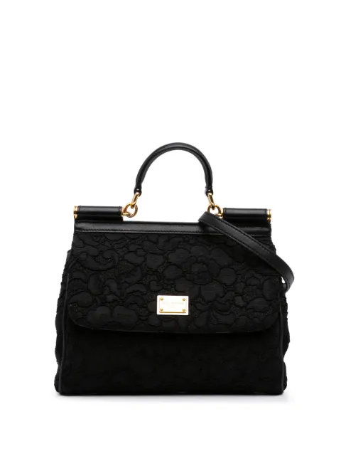 Dolce & Gabbana Pre-Owned bolso satchel Miss Sicily mediano de encaje con bordado 2010-2026