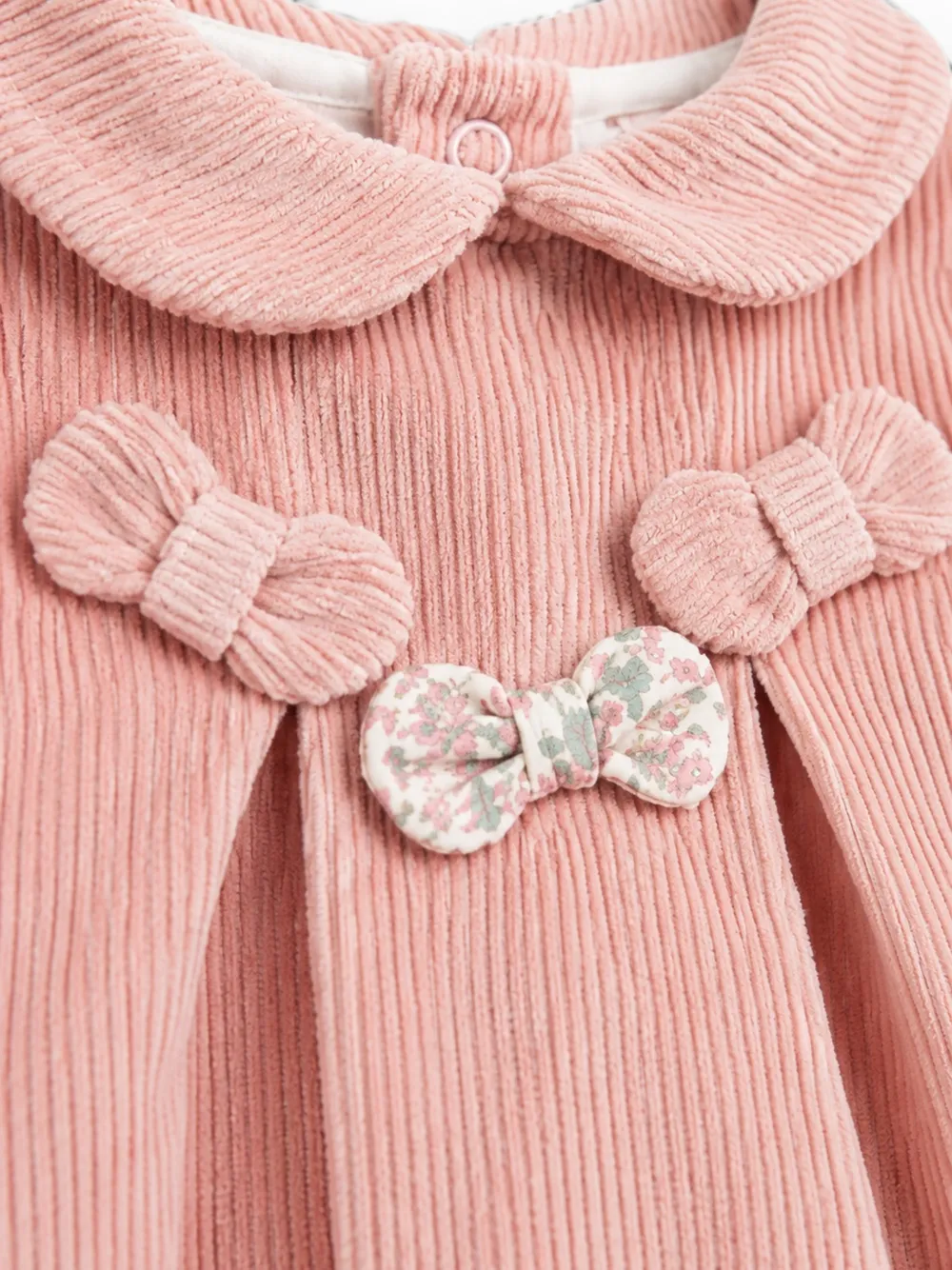 NANAN Ribfluwelen pyjama met strikdetail Roze