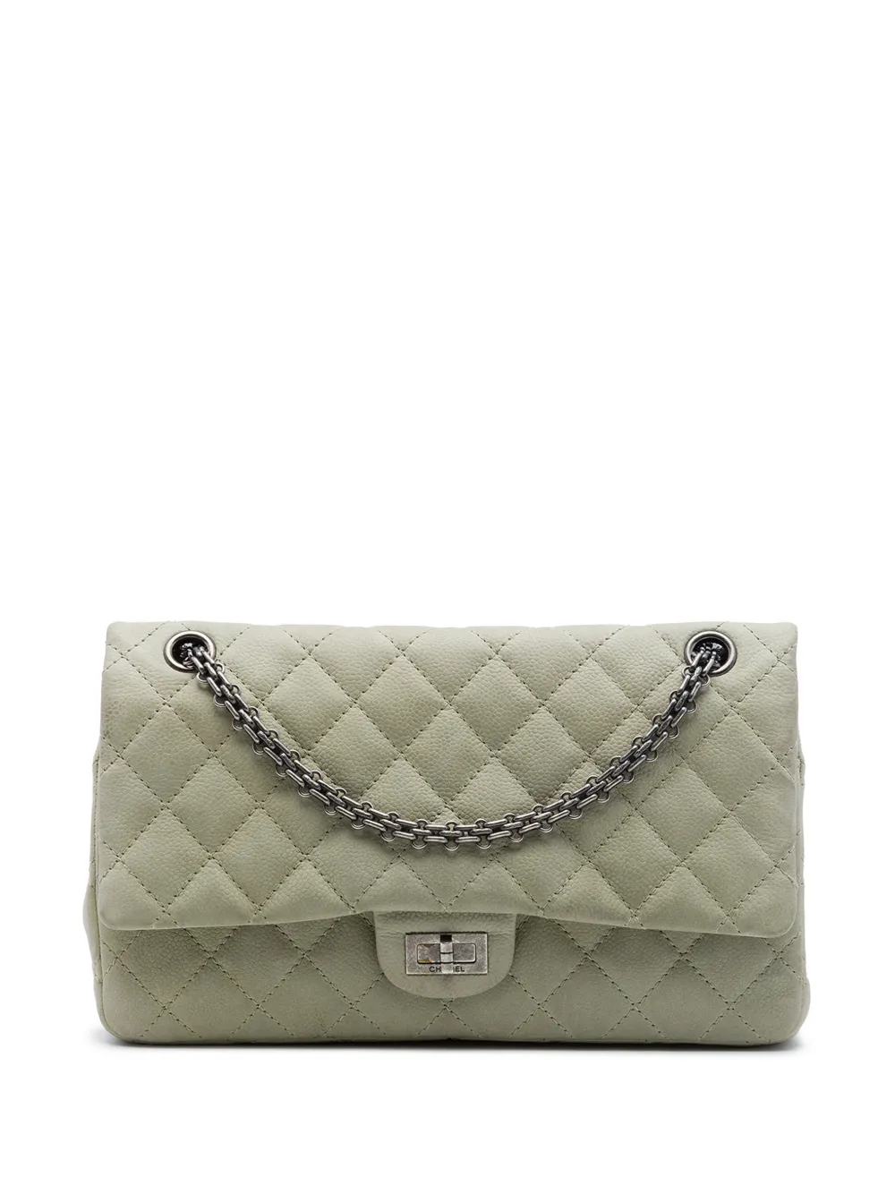 CHANEL Pre-Owned 2012-2013 Quilted Caviar Reissue 2.55 Double Flap 226 shoulder bag - Verde