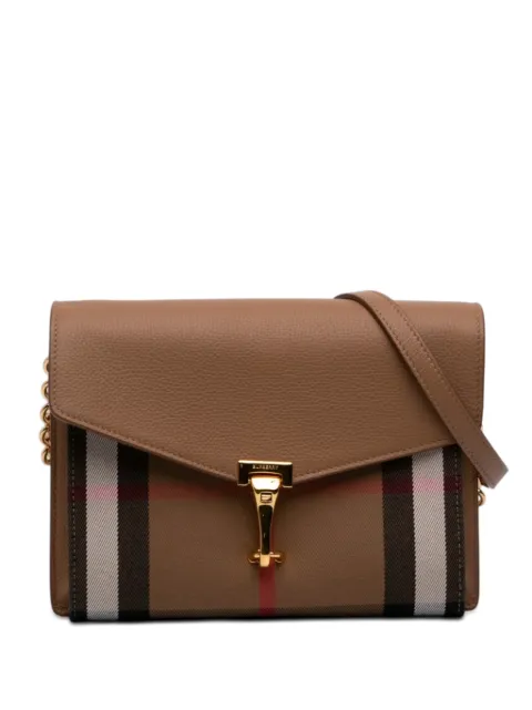 Burberry Pre-Owned 2000-2017 Small Leather and House Check Canvas Derby Macken crossbody bag
