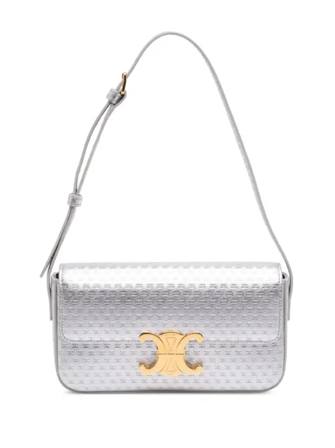 Celine Pre-Owned 2023 Triomphe All Over Laminated Calfskin Claude shoulder bag
