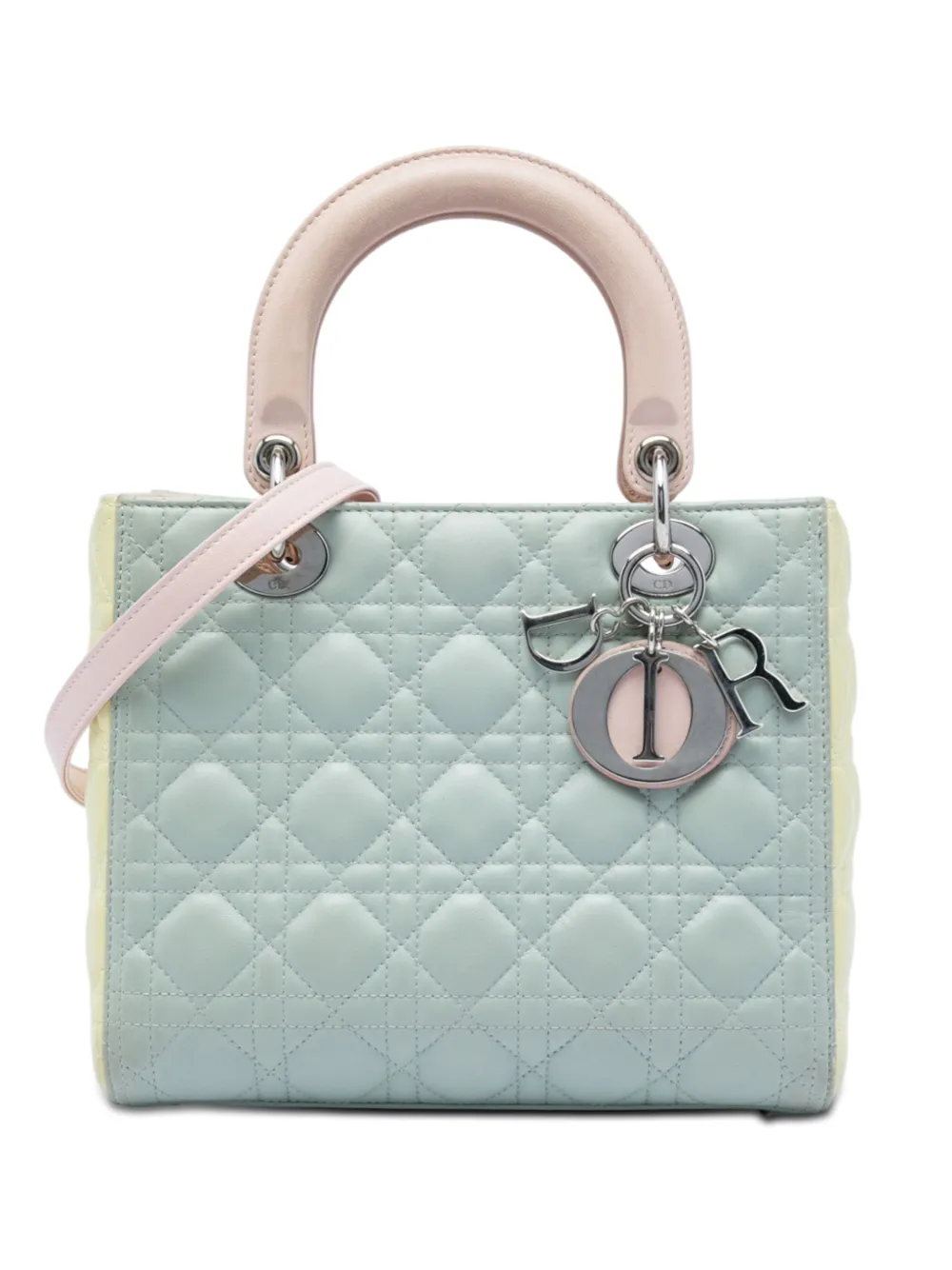 Christian Dior Pre-Owned 2013 mittelgroße Cannage Lady Dior Satchel-Tasche - Grün