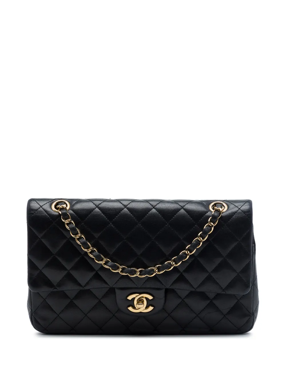 CHANEL Pre-Owned 2010-2011 mittelgroße Classic Lammleder-Schultertasche - Schwarz