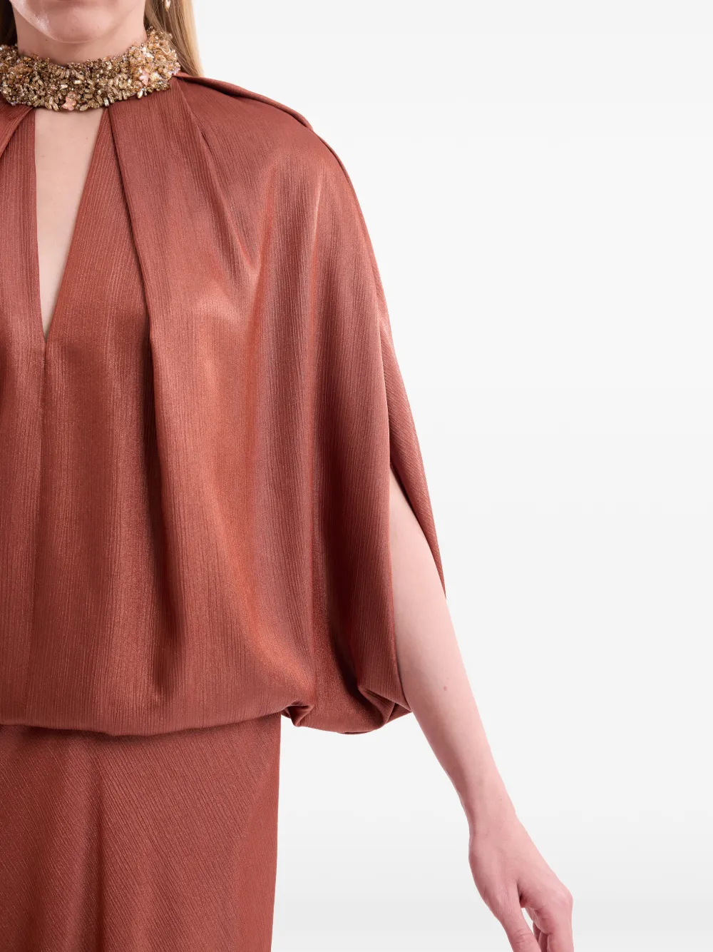 Gemy Maalouf maxi-jurk met keyhole-detail Bruin