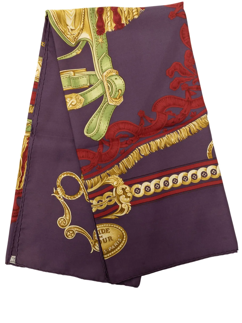 Pre-owned Hermes 2000-2026 Bride De Cour Silk Scarf 90 Scarves In Purple