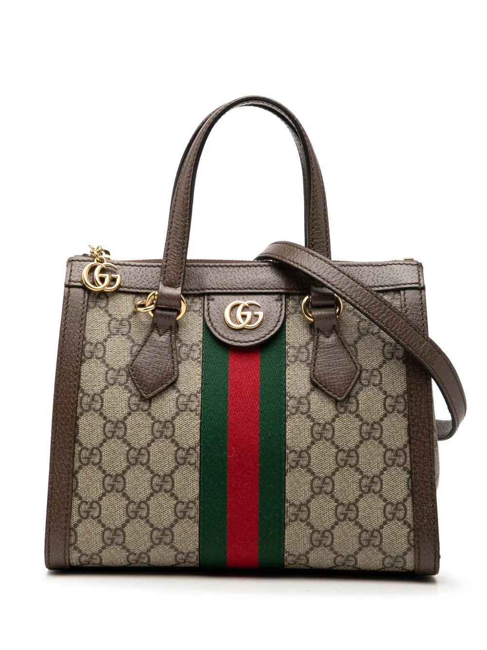 Pre-owned Gucci 2000-2015 Small Gg Supreme Ophidia Satchel In Neutrals