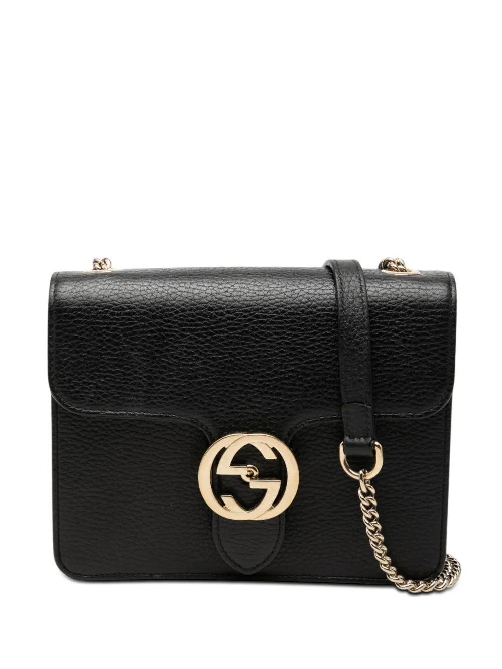 Gucci Pre-Owned 2000-2015 Small Dollar Calfskin Interlocking G crossbody bag - Nero