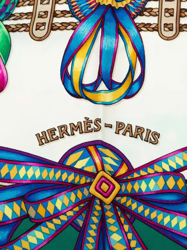 Hermès Pre-Owned 1993 Les Rubans Du Cheval 90 シルクスカーフ
