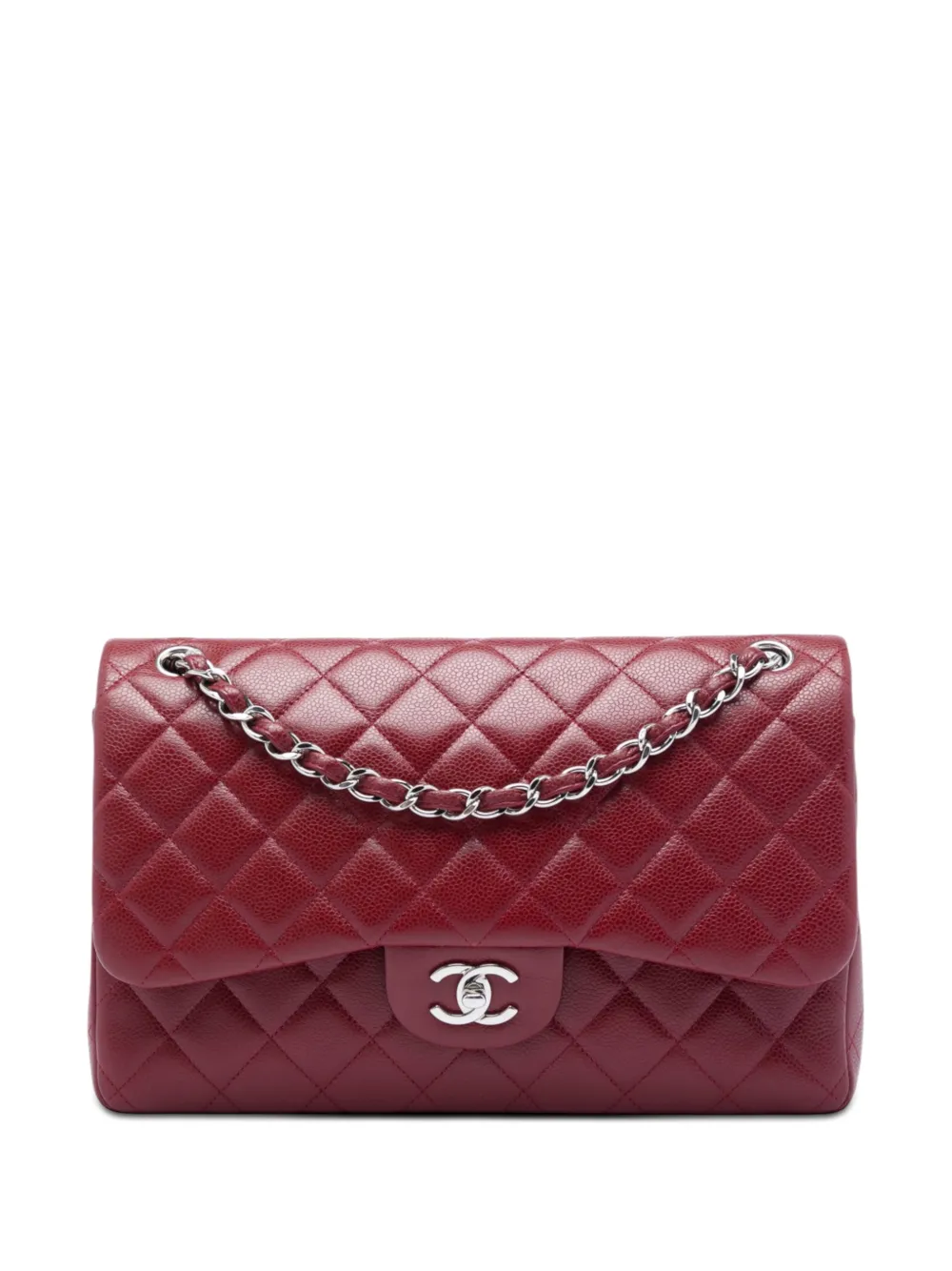 CHANEL Pre-Owned 2013-2014 Jumbo Classic Caviar Double Flap shoulder bag - Red
