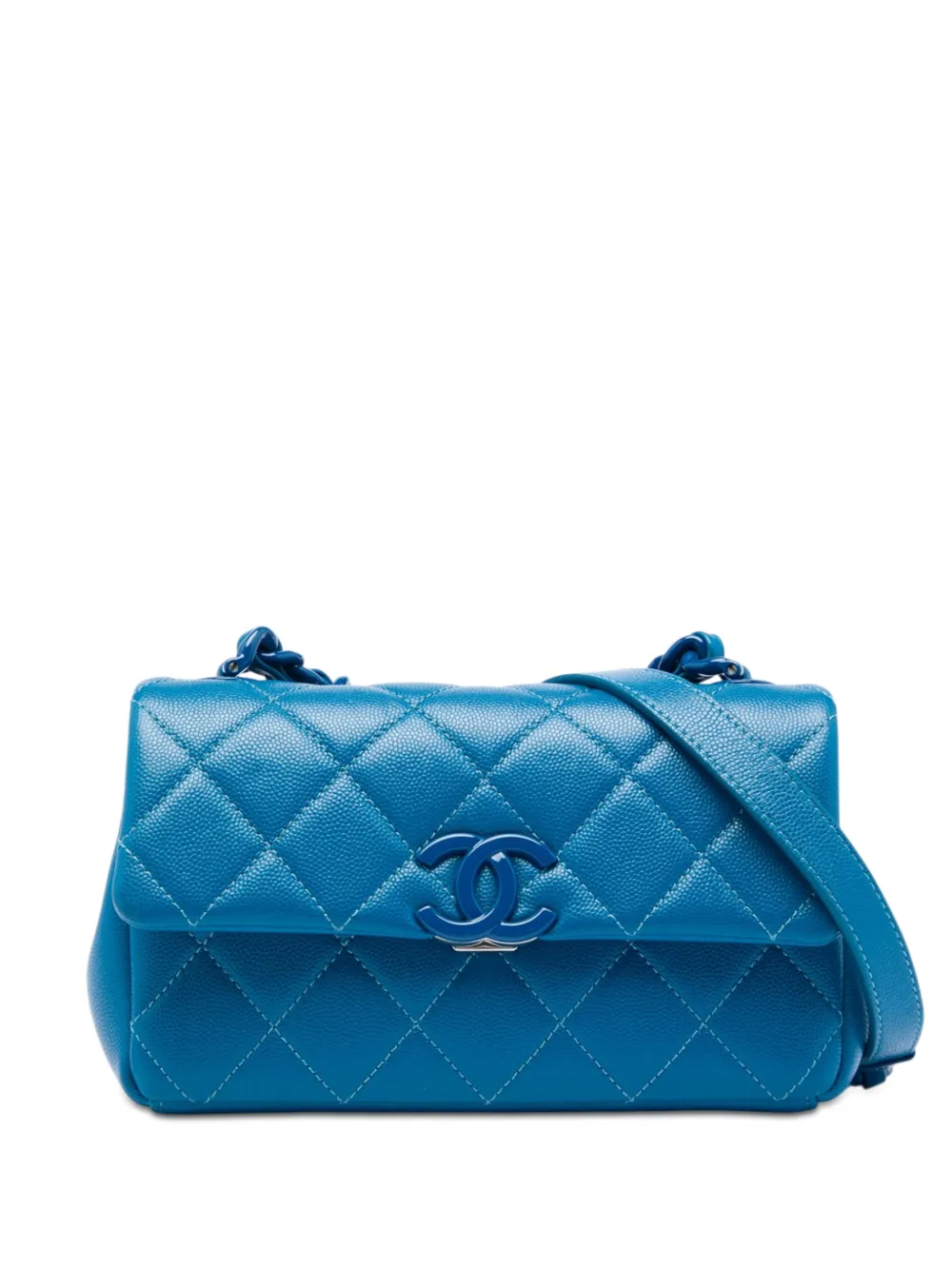 CHANEL Pre-Owned 2020 Small Quilted Caviar My Everything Flap crossbody bag - Blu