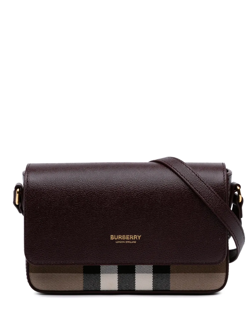Burberry Pre-Owned 2000-2017 Leather and House Check Canvas Hampshire crossbody bag - Red