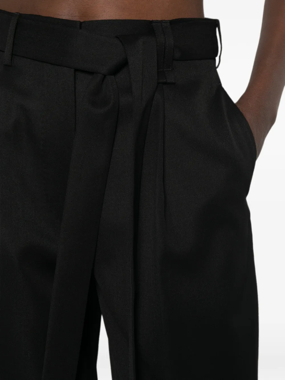 Simone Rocha belted wide-leg trousers Zwart