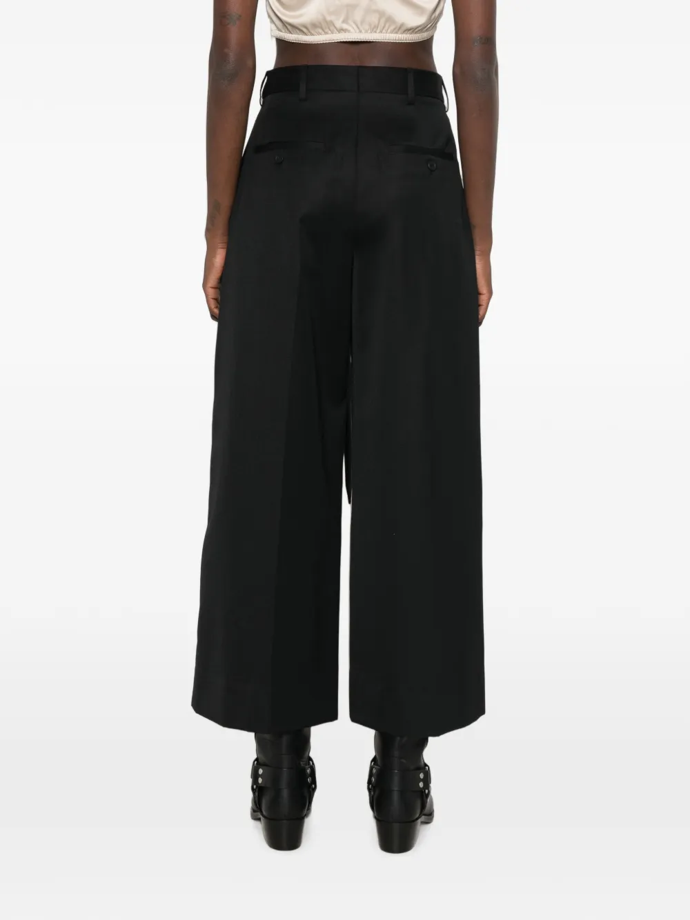 Simone Rocha belted wide-leg trousers Zwart