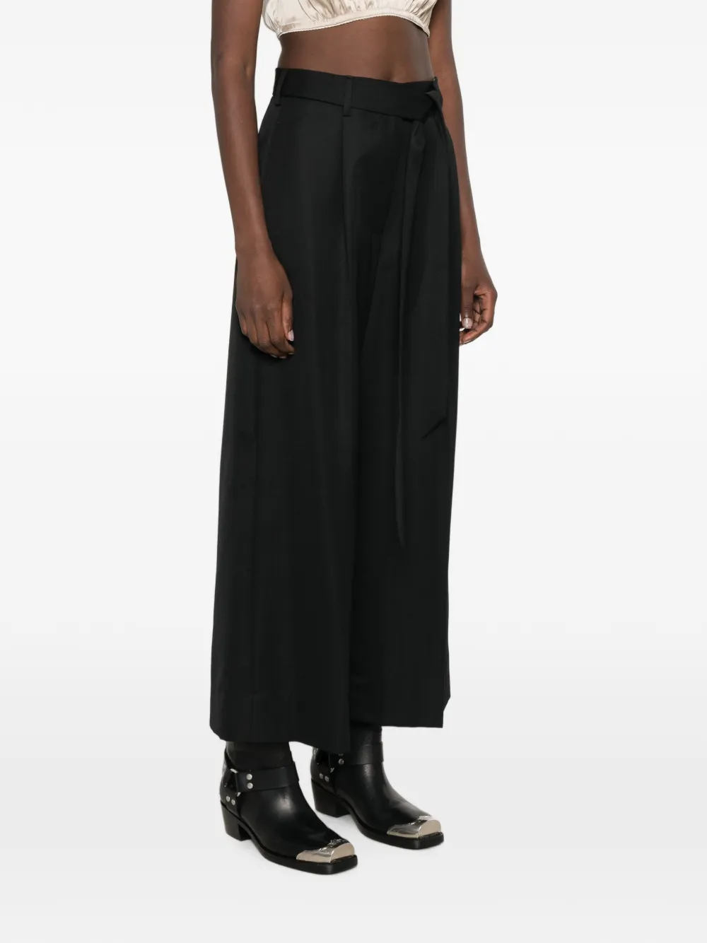 Simone Rocha belted wide-leg trousers Zwart