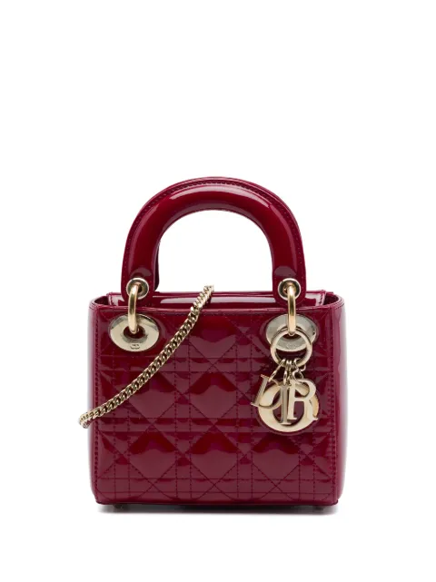 Christian Dior Pre-Owned 2017 Mini Patent Cannage Lady Dior satchel