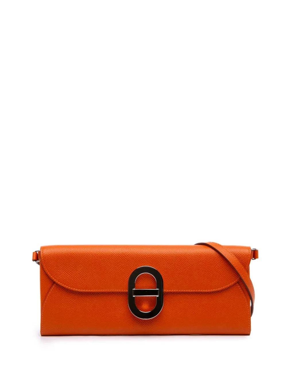 Pre-owned Hermes 2023 Epsom Maillon To Go Wallet Crossbody Bag In Orange