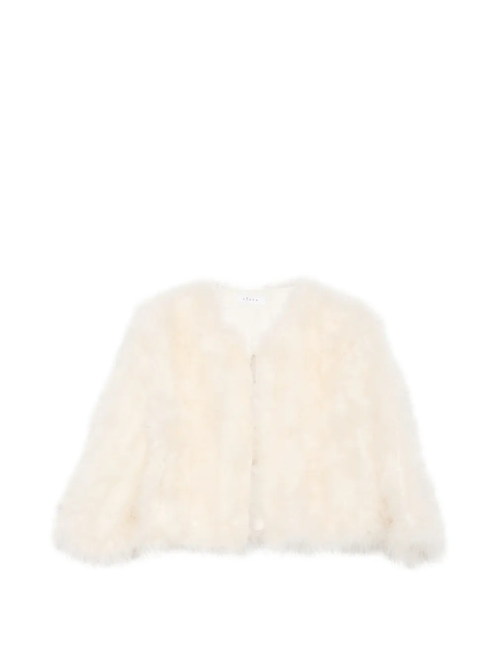 Liska feather-embellished jacket - Nude