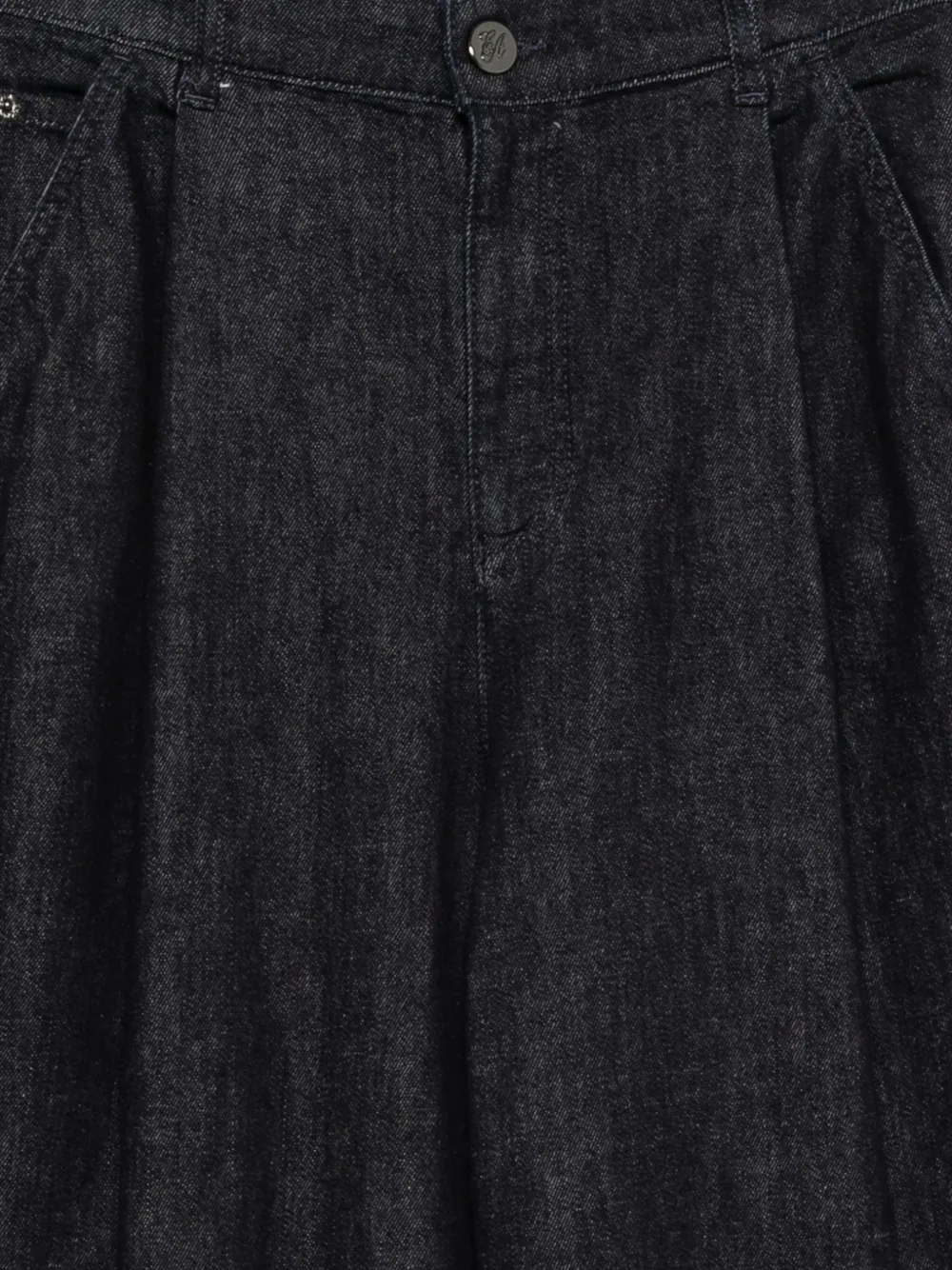 Emporio Armani Signature Capsule J6i ruimvallende denim jeans met plooien Blauw