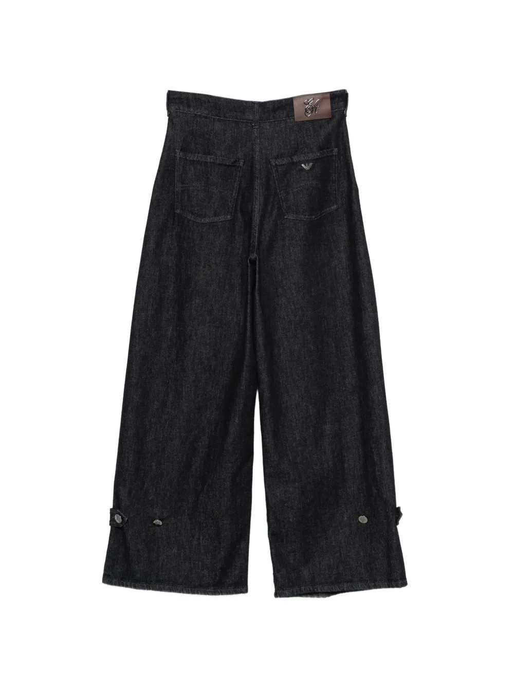Emporio Armani Signature Capsule J6i ruimvallende denim jeans met plooien Blauw