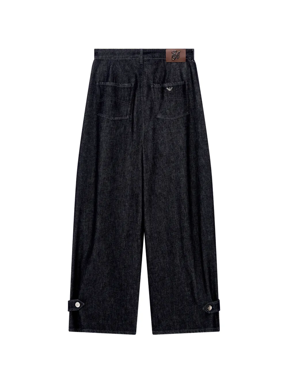 Emporio Armani Signature Capsule J6i ruimvallende denim jeans met plooien Blauw