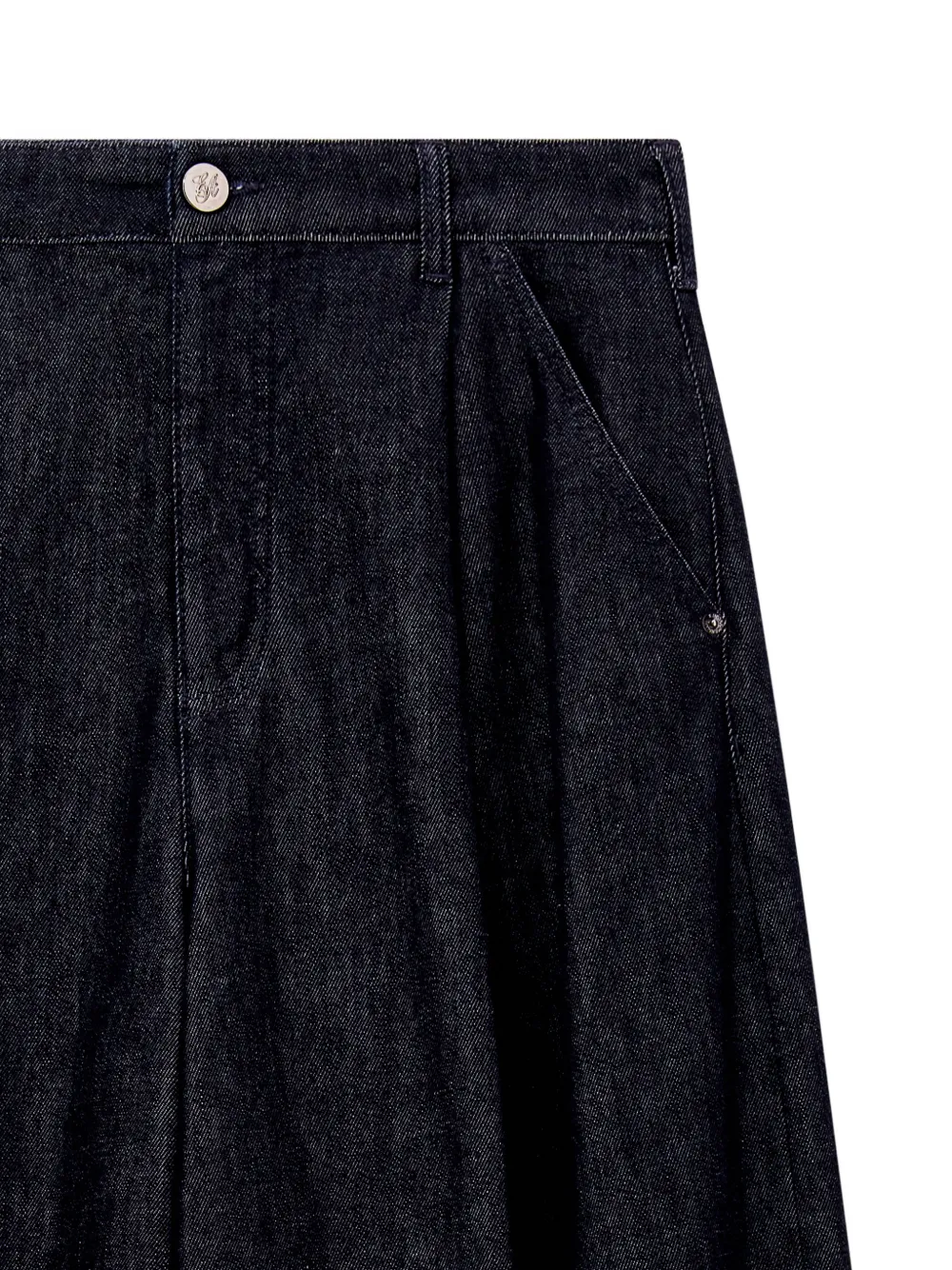 Emporio Armani Signature Capsule J6i ruimvallende denim jeans met plooien Blauw
