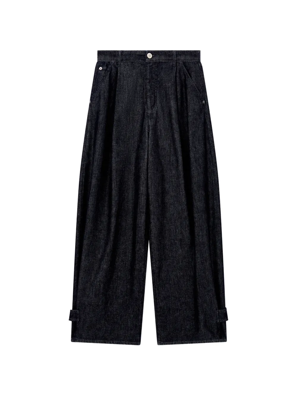 Emporio Armani Signature Capsule J6i ruimvallende denim jeans met plooien Blauw