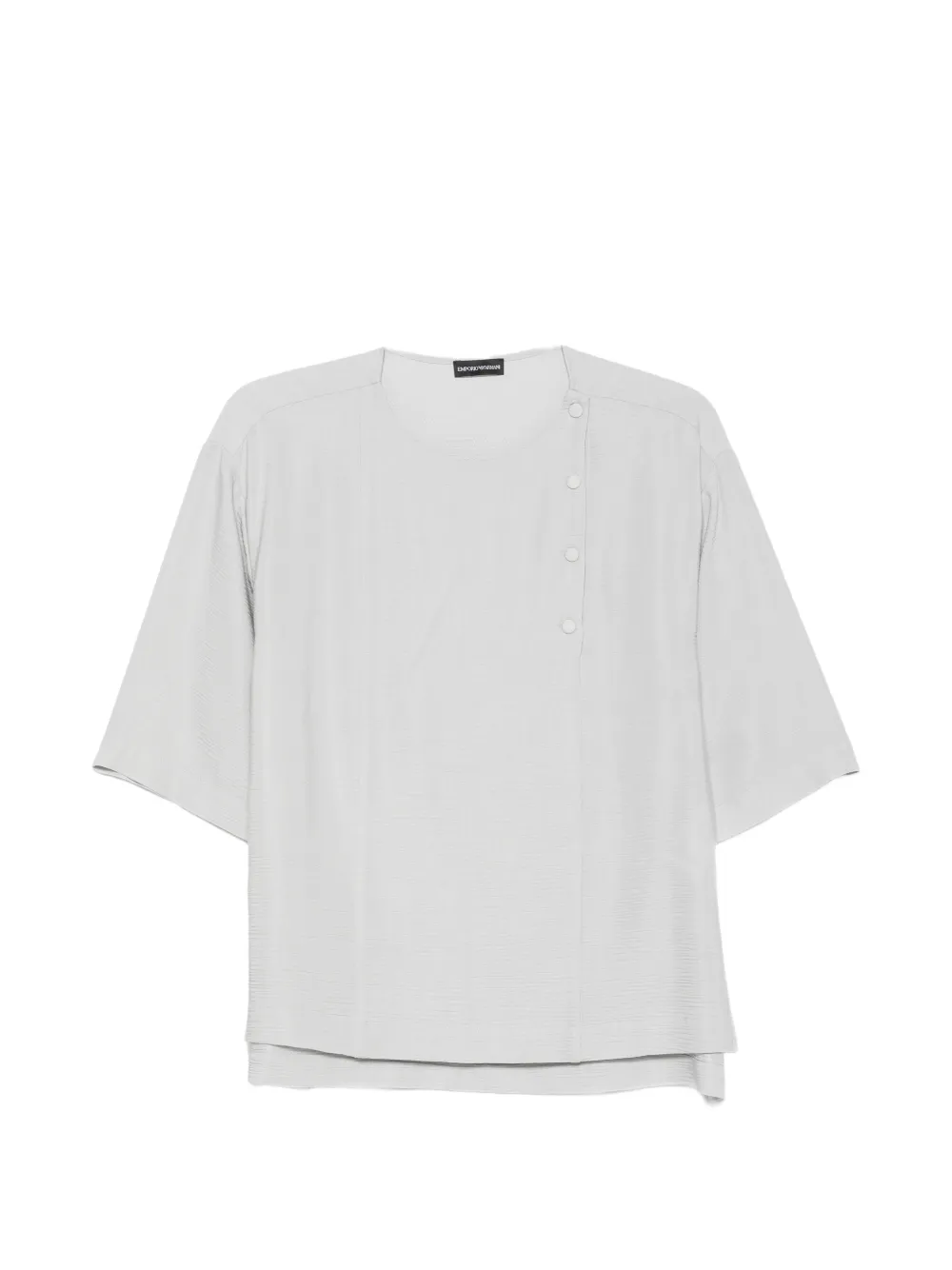 Emporio Armani button-detail round-neck blouse - Grigio