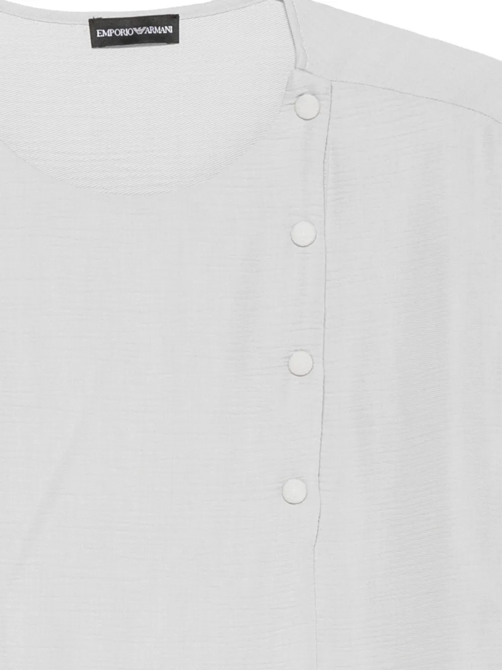 Emporio Armani Blouse met ronde hals en knoopdetail Grijs