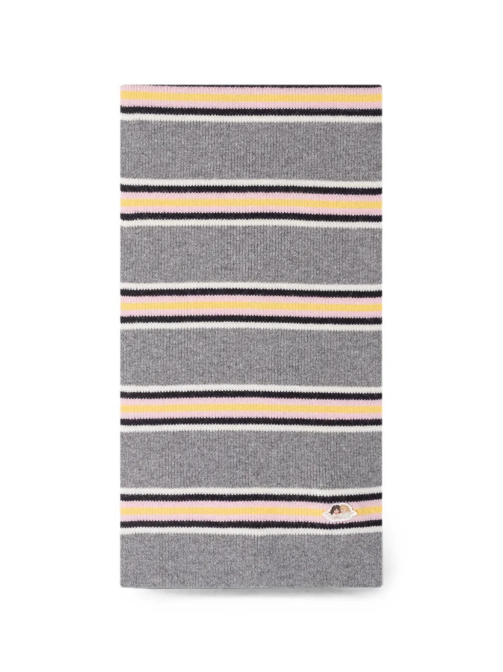 Fiorucci angel-patch striped scarf - Grau
