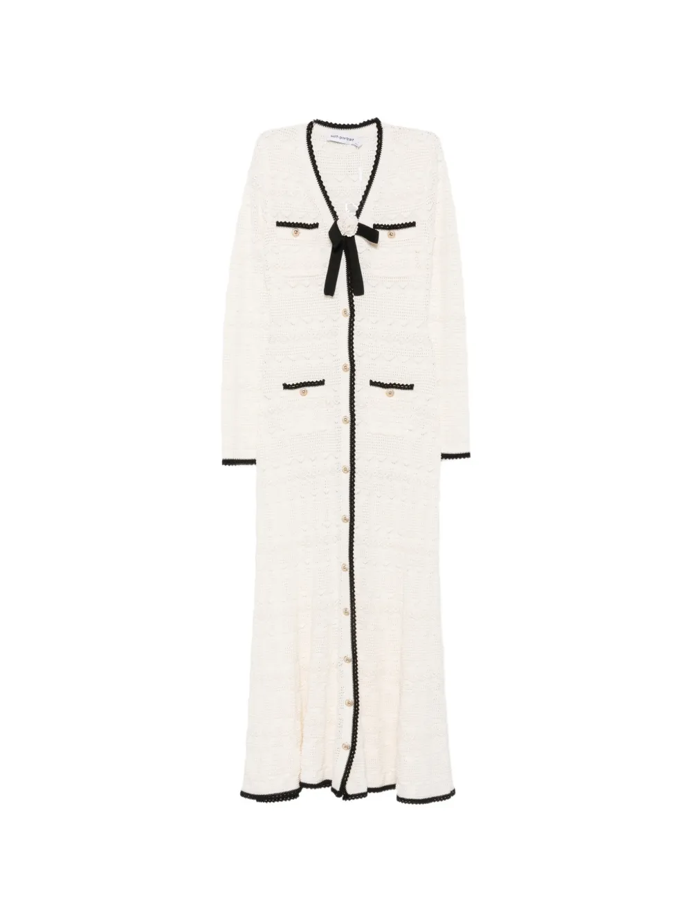 Self-Portrait bow-detail maxi dress · M