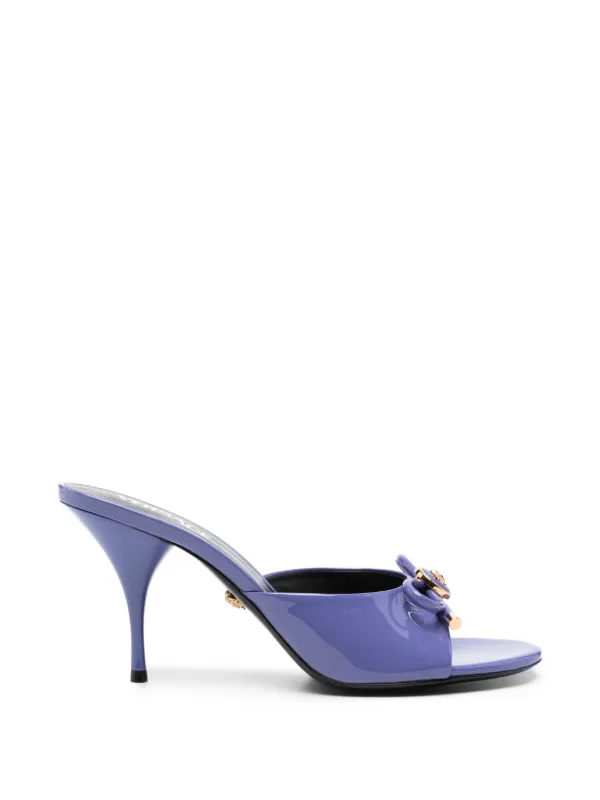 Versace Opera Bow Patent Mules 85 Mm in Purple