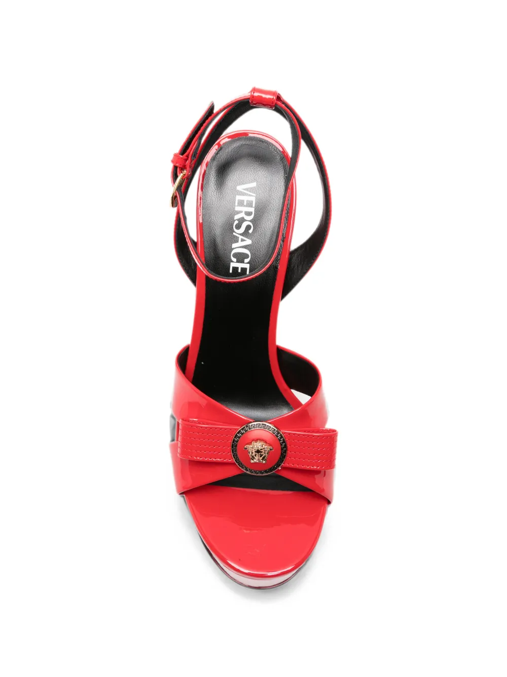 Versace bow-detail patent leather sandals Rood