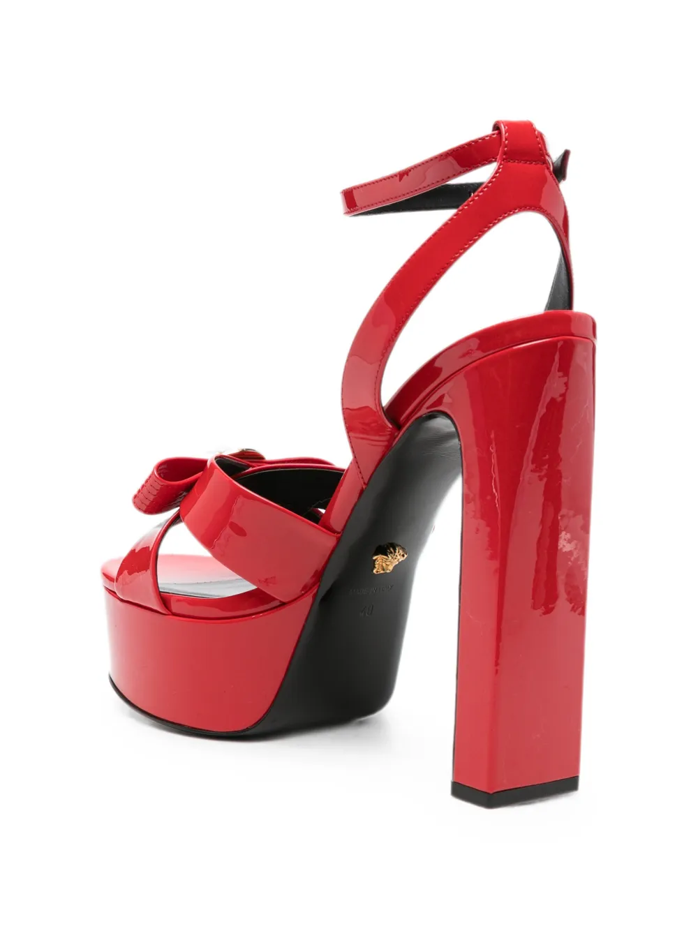 Versace bow-detail patent leather sandals Rood