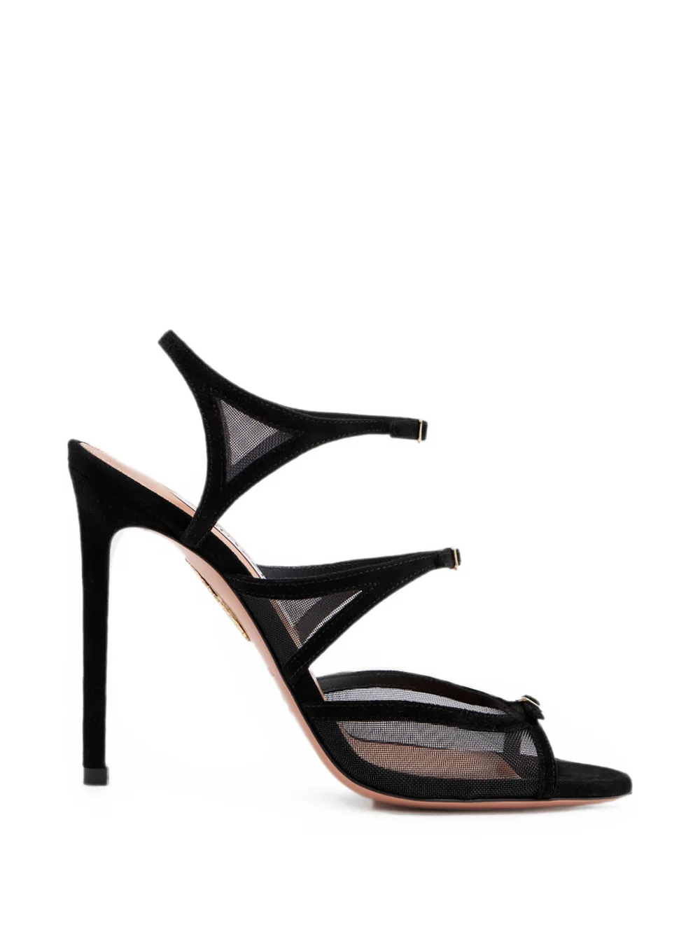 Aquazzura Jalila mesh-panel sandals Zwart