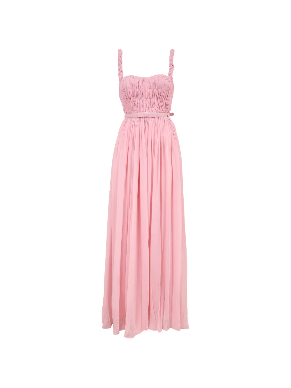 Leo Lin braided-strap ruched long dress - Rosa