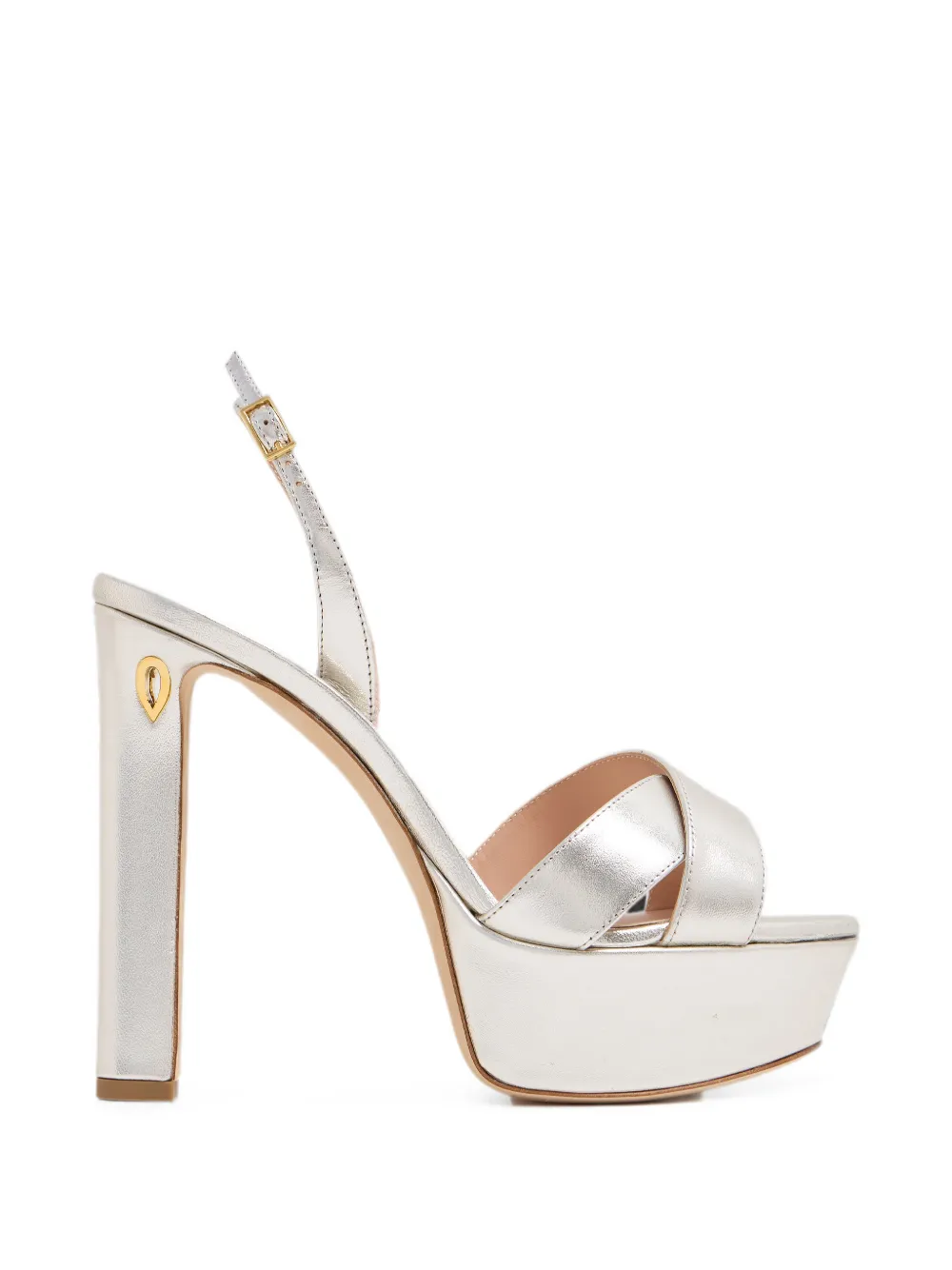 Jennifer Chamandi platform crossover-strap sandals Zilver