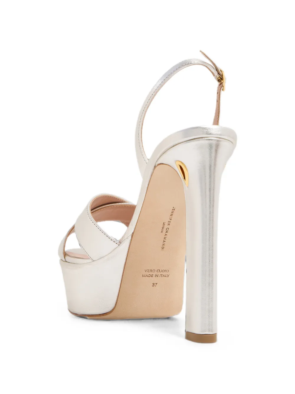 Jennifer Chamandi platform crossover-strap sandals Zilver