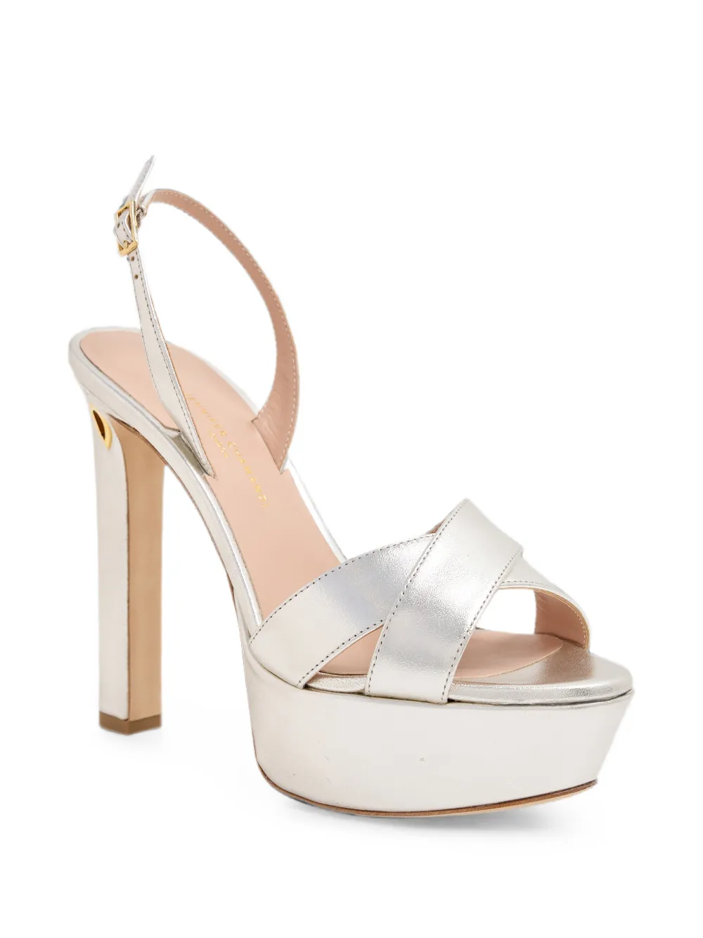 Jennifer Chamandi platform crossover-strap sandals Zilver