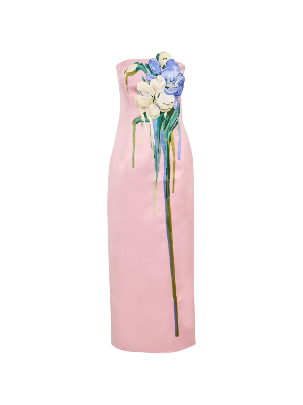 Leo Lin Rayna floral-appliqué bustier maxi dress - Rosa