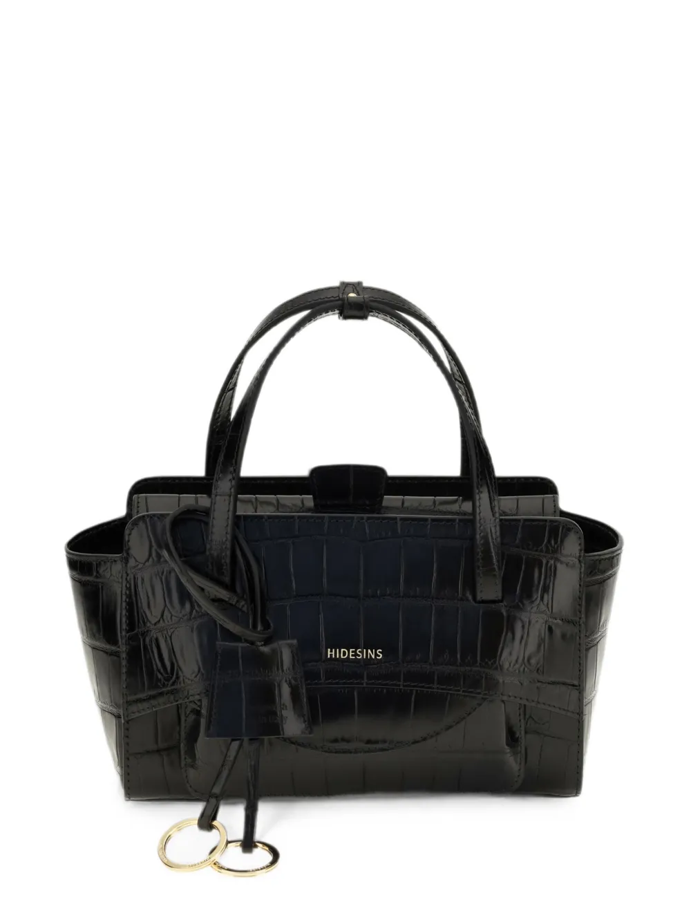 B SIDES croc-effect leather shoulder bag