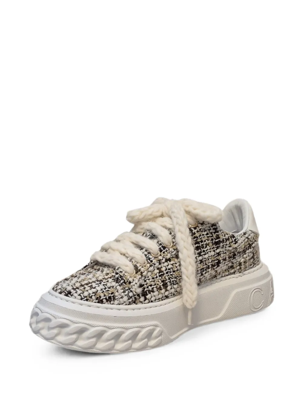 Casadei Off Road tweed-effect chunky-sole sneakers Wit