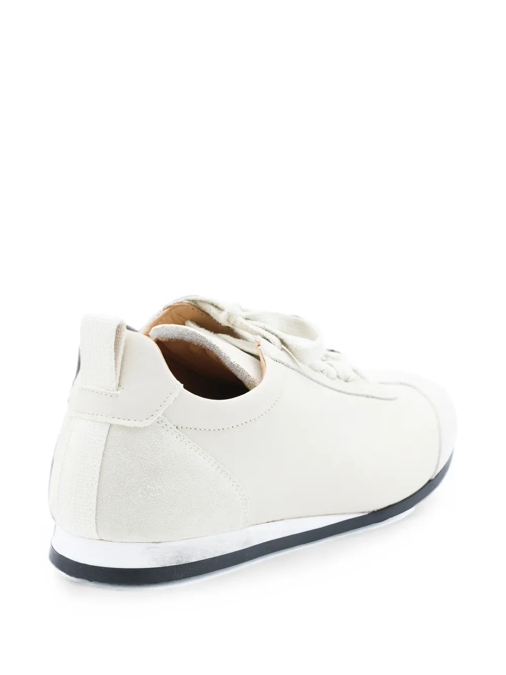 Uma Wang suede-panelled lace-up sneakers Wit