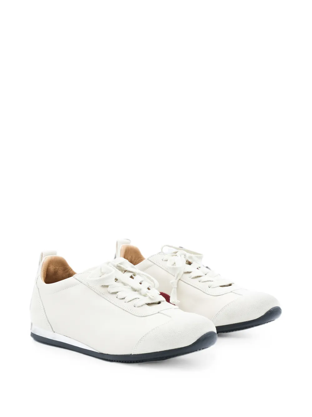 Uma Wang suede-panelled lace-up sneakers Wit