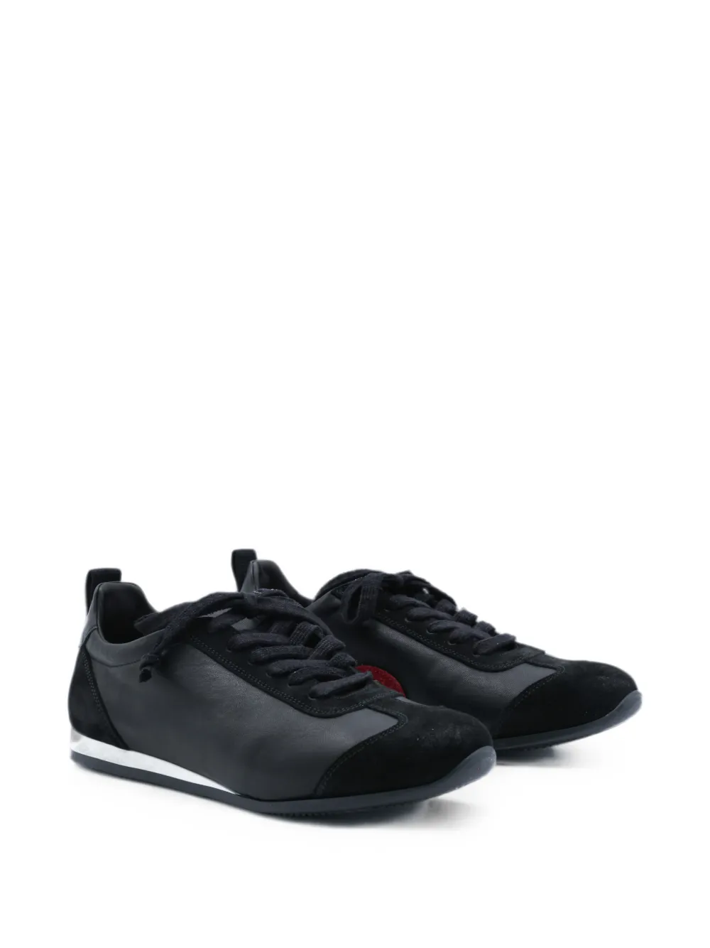 Uma Wang suede-panelled lace-up sneakers Zwart