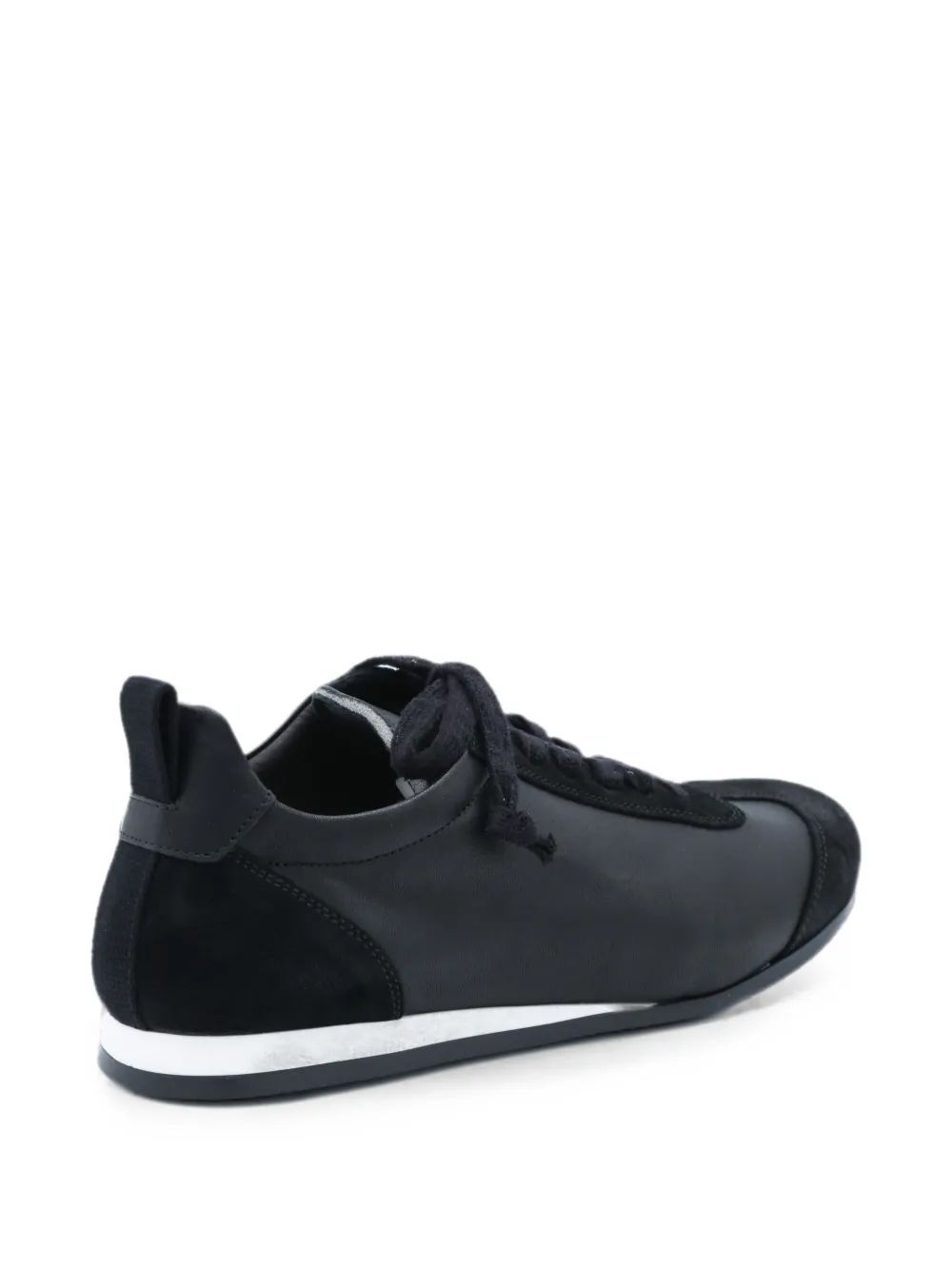 Uma Wang suede-panelled lace-up sneakers Zwart